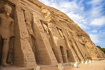 The small temple, dedicated to Nefertari and adorned with statues of the King and Queen, Abu Simbel, UNESCO World Heritage Site, Egypt, North Africa, Africa