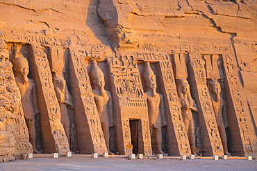 The small temple, dedicated to Nefertari and adorned with statues of the King and Queen, Abu Simbel, UNESCO World Heritage Site, Egypt, North Africa, Africa