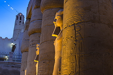 The First Court, Luxor Temple, UNESCO World Heritage Site, Luxor, Egypt, North Africa, Africa