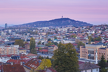 View of City looking towards City Hall, Sarajevo, Bosnia and Herzegovina, Europe