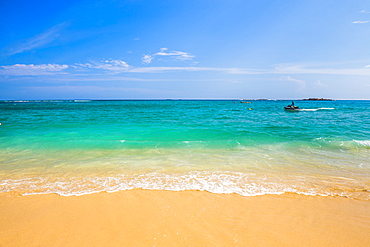 Unawatuna Beach, a beautiful sandy beach on the South Coast of Sri Lanka, Asia