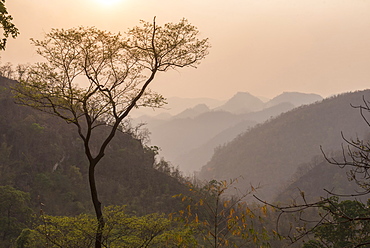 Sunset landscape near Pyin Oo Lwin (Pyin U Lwin), Mandalay Region, Myanmar (Burma), Asia