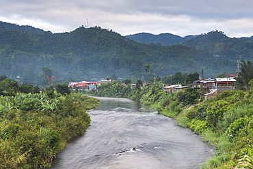 Ranomafana Town and Namorona River at sunrise, Madagascar Central Highlands, Madagascar, Africa