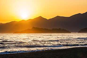 Iztuzu Beach at sunset, Dalyan, Mugla Province, Anatolia, Turkey, Asia Minor, Eurasia