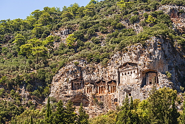 Lycian tombs, Dalyan, Mugla Province, Anatolia, Turkey, Asia Minor, Eurasia