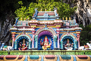 Colourful Hindu statues, Batu Caves, Kuala Lumpur, Malaysia, Southeast Asia, Asia