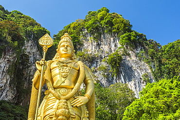 Lord Murugan Statue, the largest statue of a Hindu Deity in Malaysia at the entrance to Batu Caves, Kuala Lumpur, Malaysia, Southeast Asia, Asia