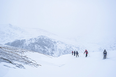 Ski touring at CairnGorm Mountain Ski Resort, Aviemore, Cairngorms National Park, Scotland, United Kingdom, Europe