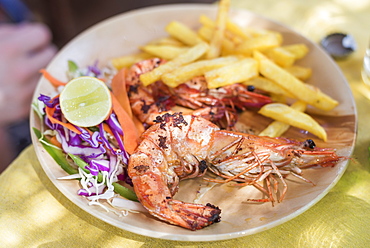 Giant king prawns, Galgibag Beach, South Goa, India, Asia