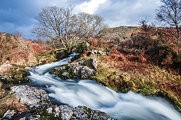 River in the foothills of Cnicht, Croesor Valley, Snowdonia National Park, Gwynedd, North Wales, Wales, United Kingdom, Europe