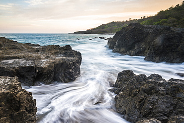 Montezuma Beach at sunset, Nicoya Peninsula, Puntarenas, Costa Rica, Central America