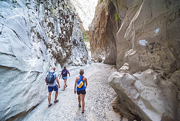 Tourists at Saklikent Gorge, Saklikent National Park, Fethiye Province, Lycia, Anatolia, Turkey, Asia Minor, Eurasia