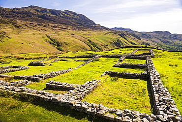 Hardknott Roman Fort, Hardknott Pass, Lake District National Park, UNESCO World Heritage Site, Cumbria, England, United Kingdom, Europe