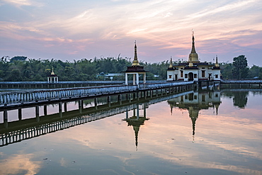 Snake Temple (Mwe Paya) at sunset, Dalah, across the river from Yangon (Rangoon), Myanmar (Burma), Asia