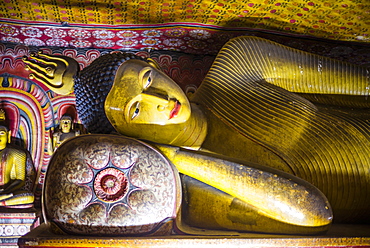 Reclining Buddha in Cave 3 (Great New Monastery), Dambulla Cave Temples, UNESCO World Heritage Site, Dambulla, Central Province, Sri Lanka, Asia