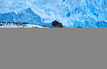 Hikers climbing Half Moon Island, South Shetland Islands, Antarctica, Polar Regions