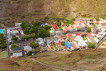 View of Jamestown from the top of Jacob's Ladder on Saint Helena, South Atlantic Ocean