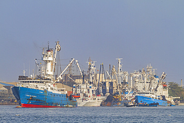 View of the busy port city of Dakar, Senegal, West Africa, Africa