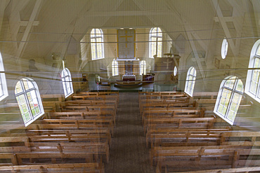 Views of the church at Grytviken, Swedish for Pot Cove, on South Georgia in the South Atlantic, Polar Regions