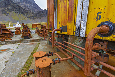 Views of the abandoned whaling station at Grytviken, Swedish for Pot Cove, on South Georgia in the South Atlantic, Polar Regions