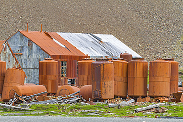 Views of the abandoned whaling station in Stromness Bay on South Georgia, Southern Ocean, Polar Regions