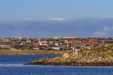 Views of the town of Stanley, the capital and only true city (with a cathedral) in the Falkland Islands, South Atlantic Ocean.