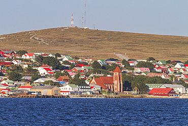 Views of the town of Stanley, the capital and only true city (with a cathedral) in the Falkland Islands, South Atlantic Ocean, South America