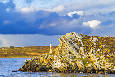 Views of the area just outside of Stanley, the capital and only true city, with a cathedral, in the Falkland Islands, South America