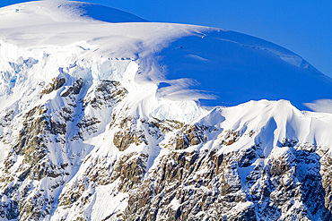 View of snow-capped mountains in Neko Harbor in Andvord Bay, Antarctica, Polar Regions