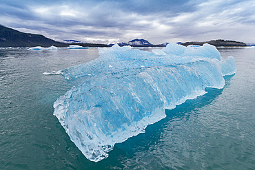 Glacial iceberg detail from ice calved off the LeConte Glacier near Petersberg, Southeast Alaska, USA, Pacific Ocean.