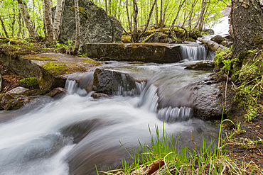 Slow motion exposure of a stream around the small town of Hellemobotn, Tysfjord in northern Norway.