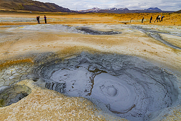 A view of the boiling mud at Námafjall, Iceland.