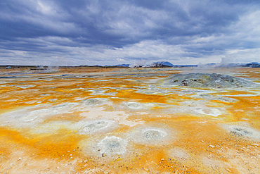 A view of the boiling mud at Námafjall, Iceland.