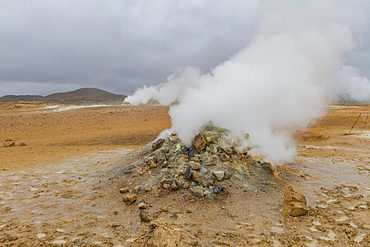 A view of the boiling mud at Námafjall, Iceland.