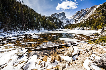 Bear Lake in winter, Rocky Mountain National Park, Colorado, United States of America, North America 