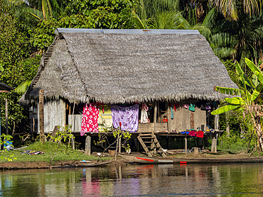 The second highest river level of the 21st century in a small village deep within the Pacaya Samiria Preserve, Peru.