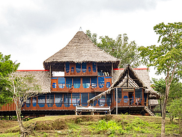 Ecotourism lodge deep within the Pacaya Samiria Preserve, Peru.
