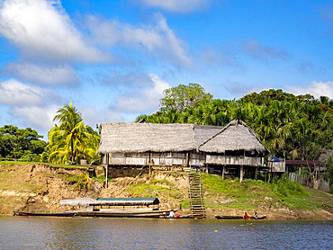 Ecotourism lodge deep within the Pacaya Samiria Preserve, Peru.