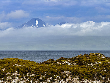 A distant view from Tanaga Bay, Tanaga Island, Aleutian Islands, Alaska.