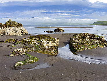A distant view from Tanaga Bay, Tanaga Island, Aleutian Islands, Alaska.