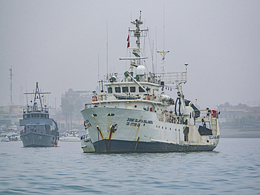 Scenes from Callao Harbor, the chief seaport in all of Peru, founded in 1537, just outside the city of Lima, Pacific Ocean.