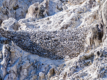Natural dam made by Yaqui Indians in the 1800’s to trap guano for mining on Isla San Pedro Martir, Baja California, Mexico.