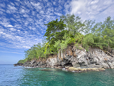 Gunung Api point, lava from the 1998 volcanic eruption on the island of Banda Neira, Moluccas, Indonesia.