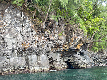 Gunung Api point, lava from the 1998 volcanic eruption on the island of Banda Neira, Moluccas, Indonesia.