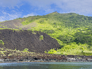 Gunung Api point, lava from the 1998 volcanic eruption on the island of Banda Neira, Moluccas, Indonesia.