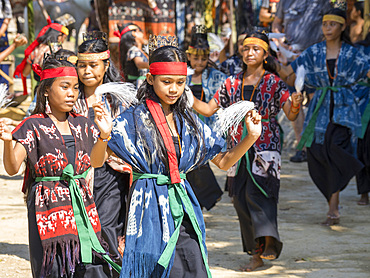 Traditional greeting ceremony on Waingapu, the largest town in the eastern half of Sumba Island, Indonesia