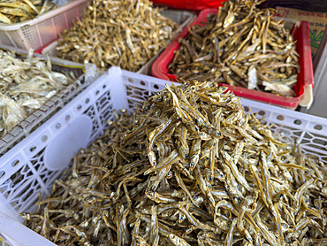 Dried fish in the market in Waingapu, the largest town in the eastern half of Sumba Island, Indonesia