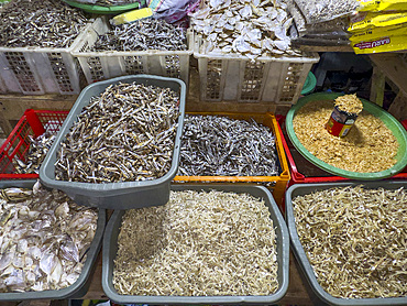 Dried fish in the market in Waingapu, the largest town in the eastern half of Sumba Island, Indonesia