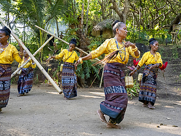 Cultural performance in the village of Liangawo, on Flores Island, Lesser Sunda Islands, Indonesia.