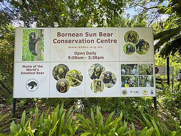 Sign for the Bornean Sun Bear Conservation Centre, Sabah, Malaysia.